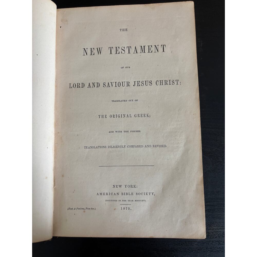 Antique 1872 New Testament American Bible Society - Picture 10 of 12